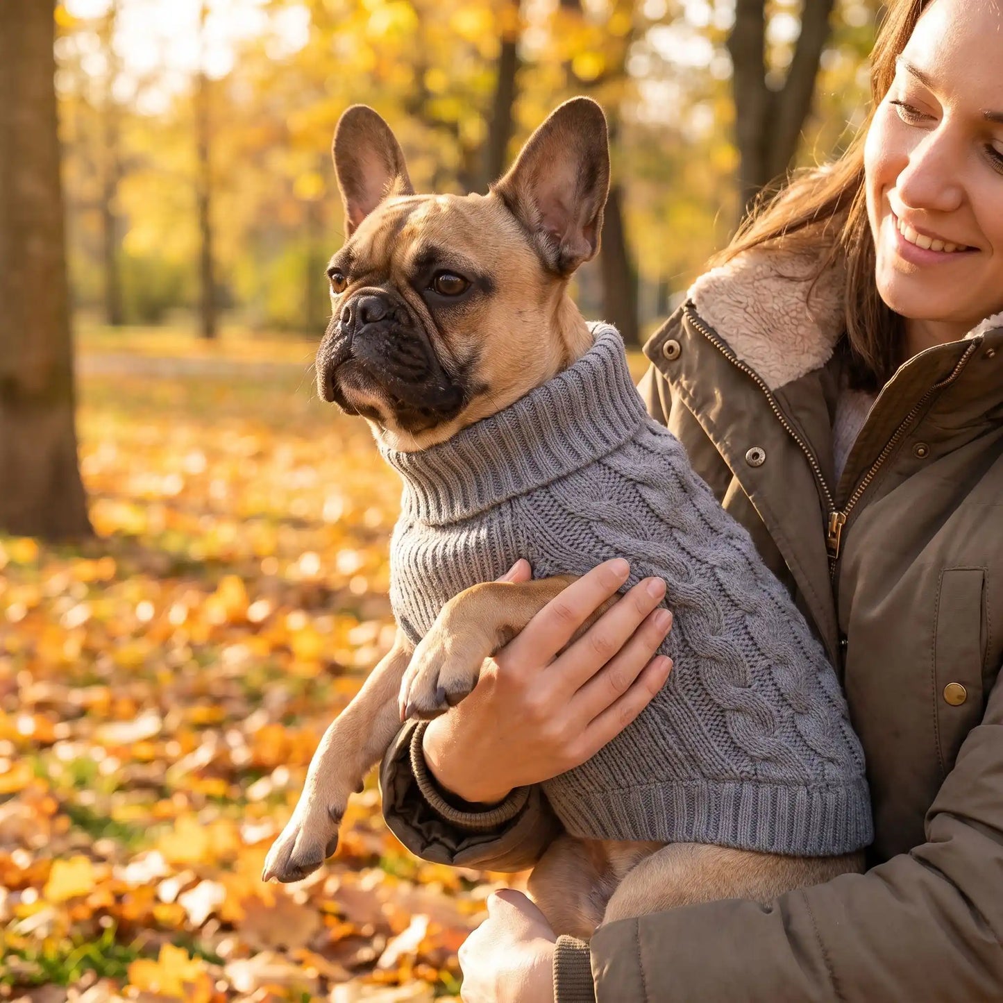 MANTEAU CHIEN -TRICOT CONFORTABLE ET CHALEUREUX