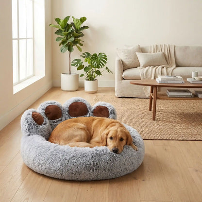 Panier chien Fluffy peluche – cocon douillet ultra moelleux