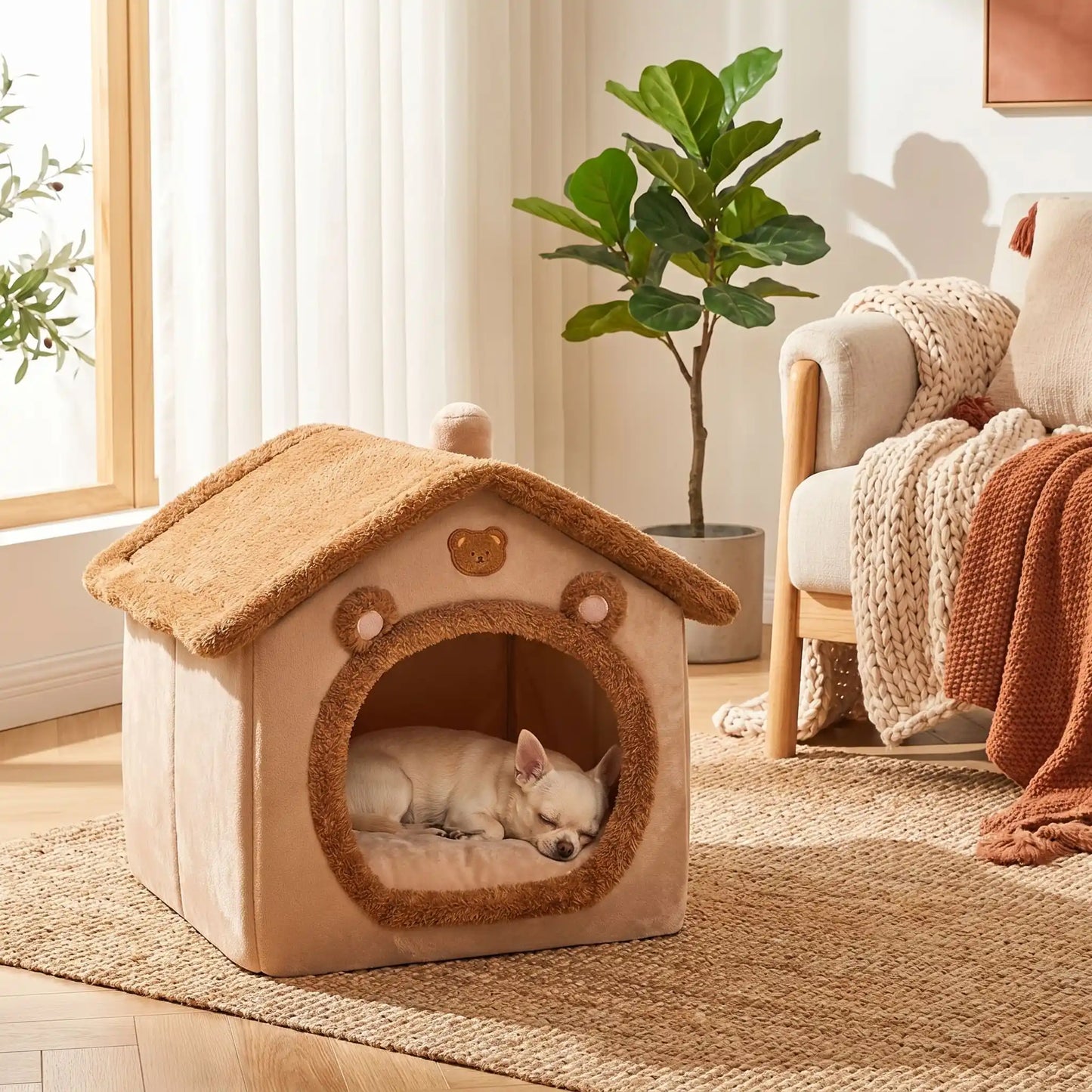 Maison pour chien confortable | Refuge douillet pour petit et moyen chien