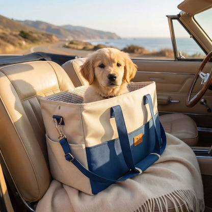 Sac transport chien polyester | Fixation voiture & bandoulière