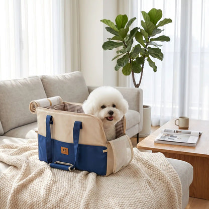 Sac transport chien polyester | Fixation voiture & bandoulière