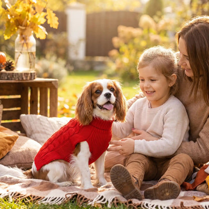 MANTEAU CHIEN -TRICOT CONFORTABLE ET CHALEUREUX