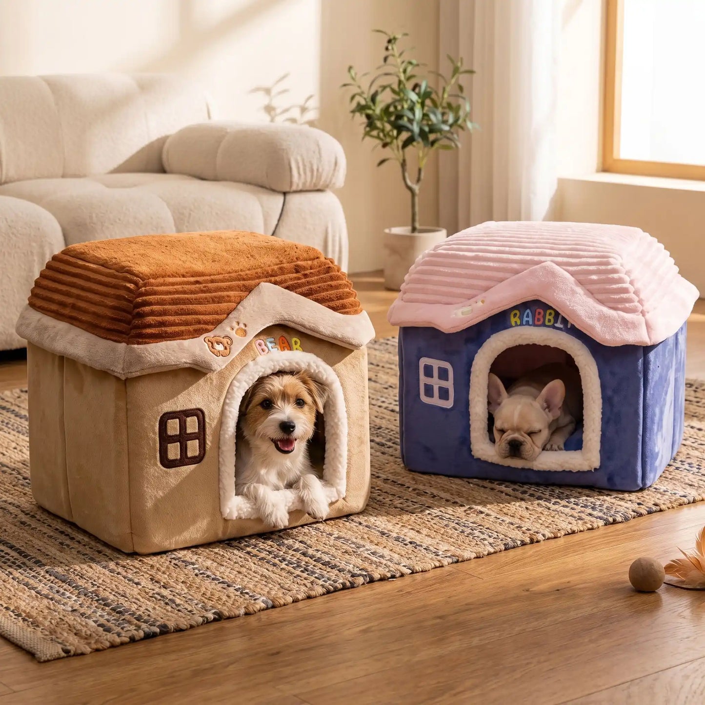Niche Chien Cottage rembourrée | Confort & Design