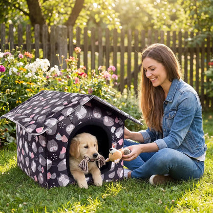 Niche pour Chien extérieur Pliable | Abri Textile Confortable et Design