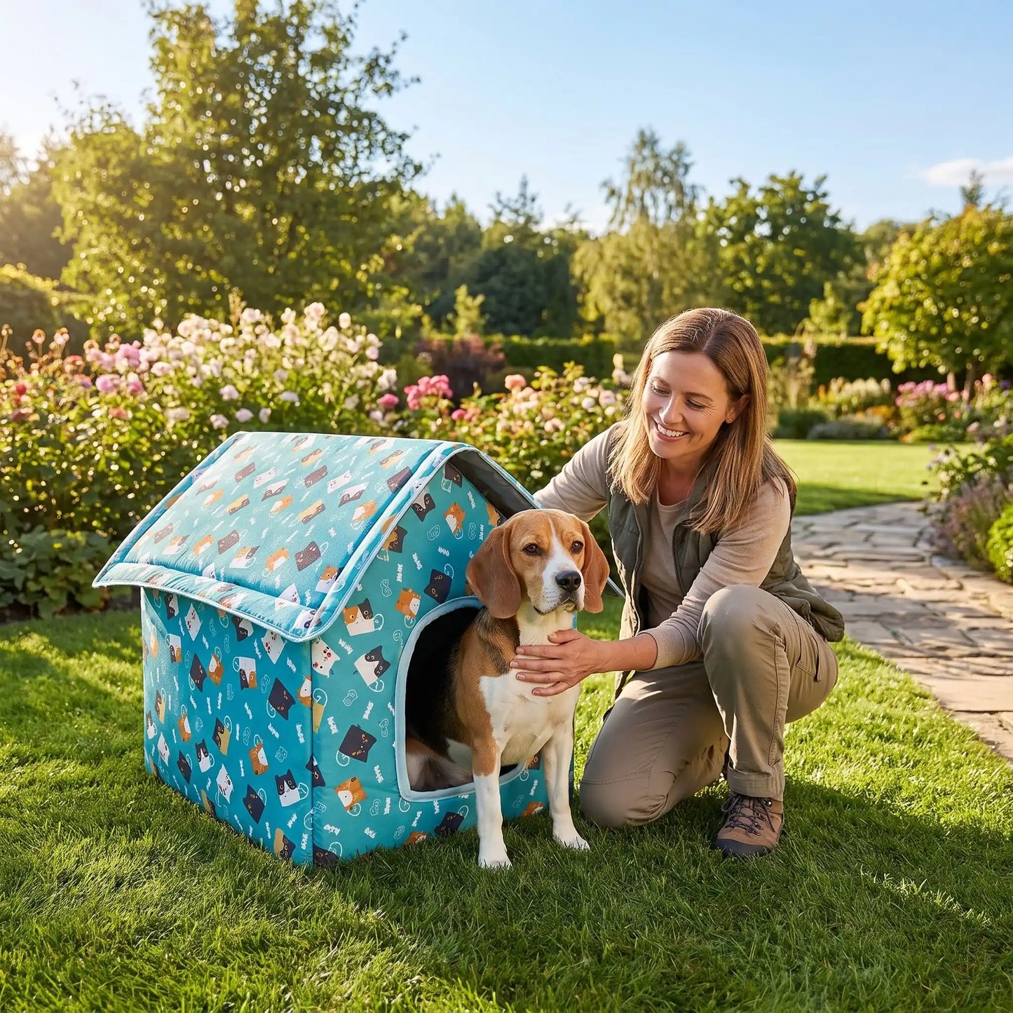 Niche pour Chien extérieur Pliable | Abri Textile Confortable et Design