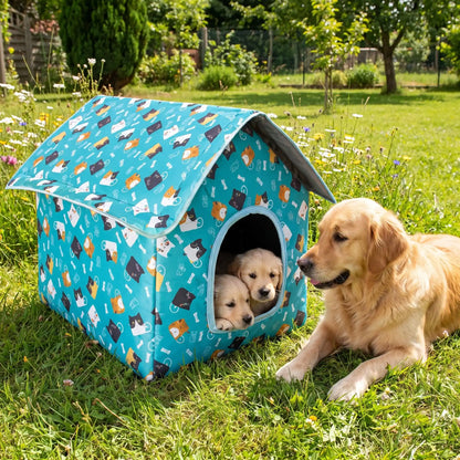Niche pour Chien extérieur Pliable | Abri Textile Confortable et Design