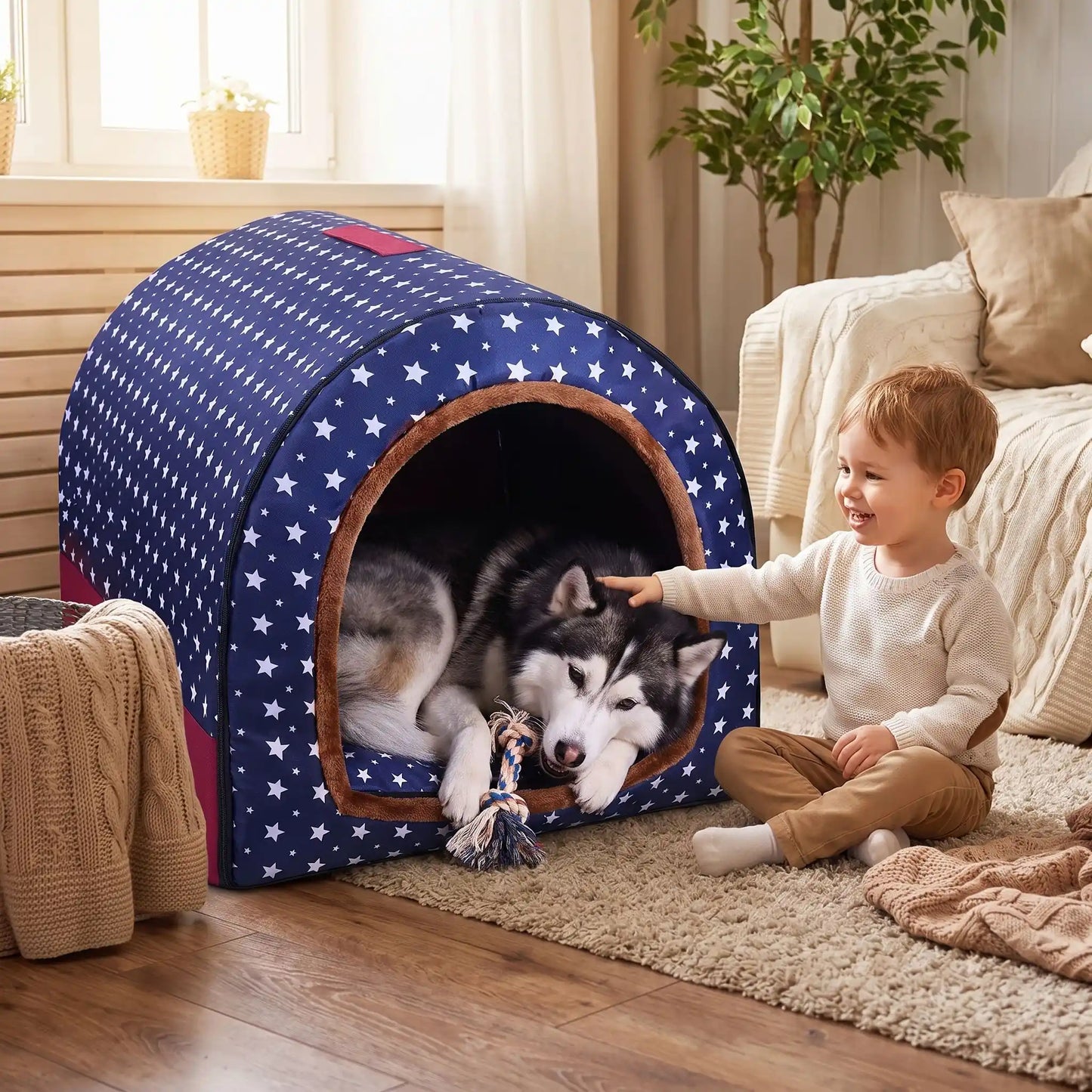 niche pour chien confortable | Douce et Facile à Transporter