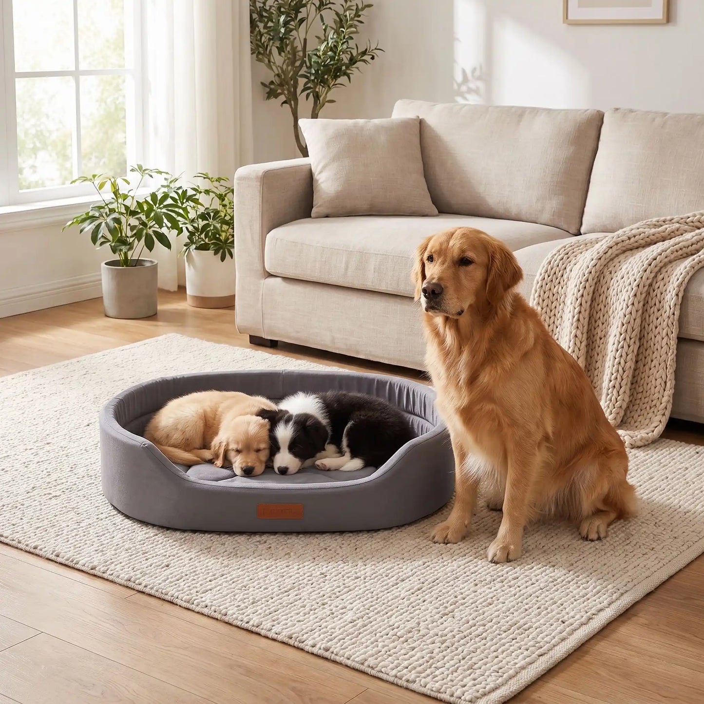 Lit de Luxe pour Chien Réversible  | Confort et Polyvalence