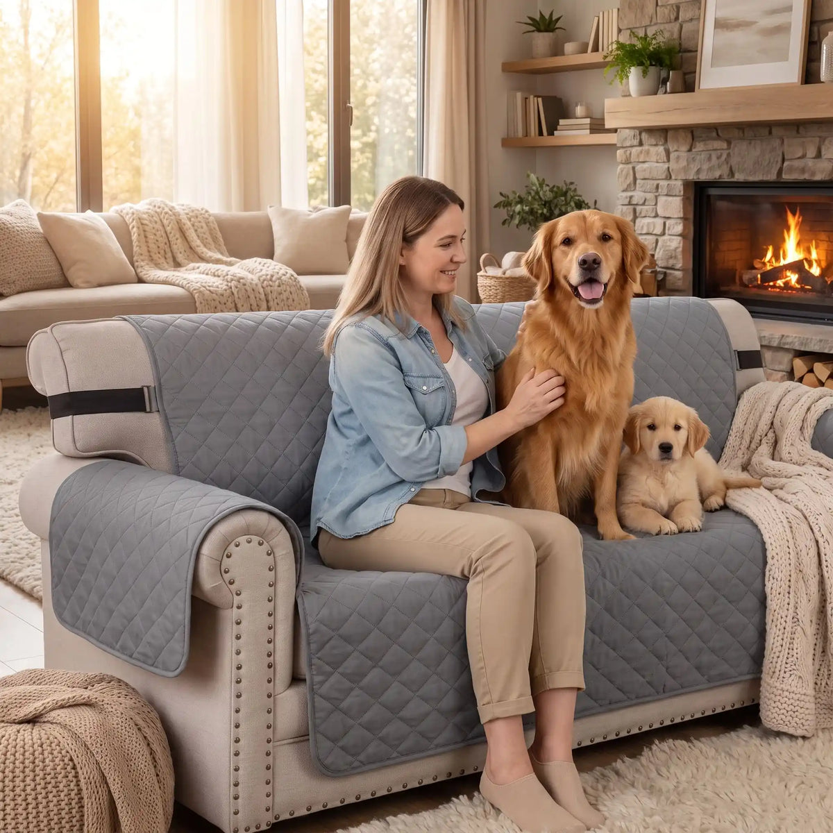 Protection canapé pour chien | Imperméable et Lavable