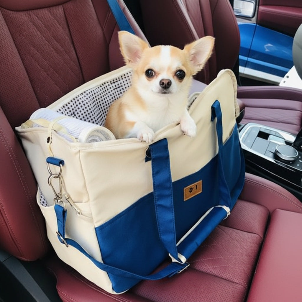 Sac transport chien polyester | Fixation voiture & bandoulière